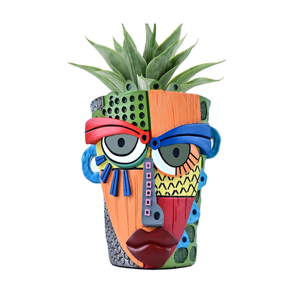 Midogaigai Abstract Face Planter Pots for Indoor Plants & Flowers Deco Gift | Funny Planter,Colorful Resin Flower Pots