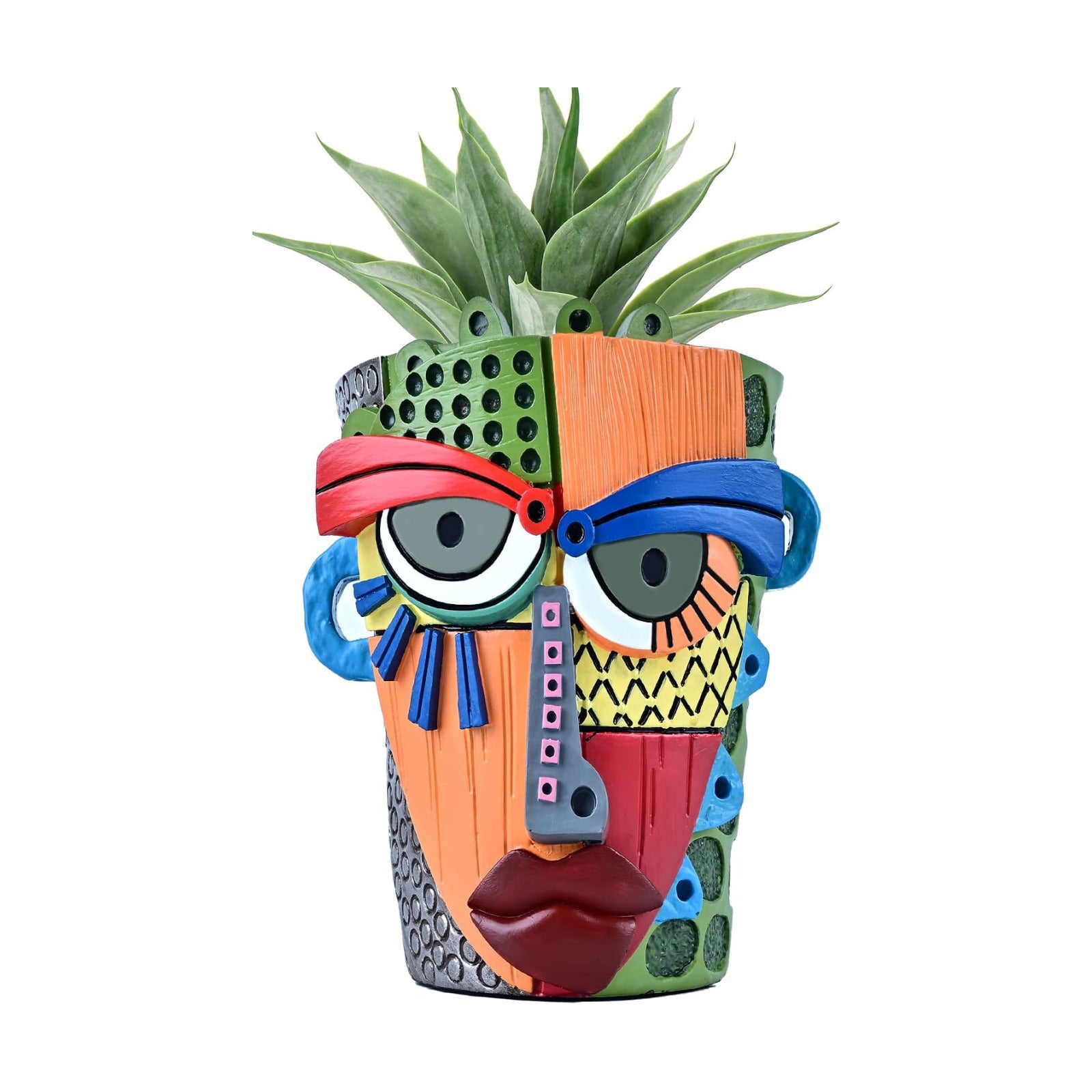 Midogaigai Abstract Face Planter Pots for Indoor Plants & Flowers Deco Gift | Funny Planter,Colorful Resin Flower Pots