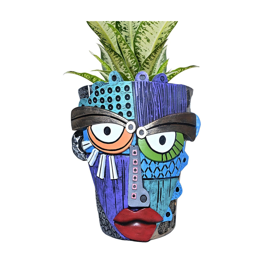 Midogaigai Abstract Face Planter Pots for Indoor Plants & Flowers Deco Gift | Funny Planter,Colorful Resin Flower Pots