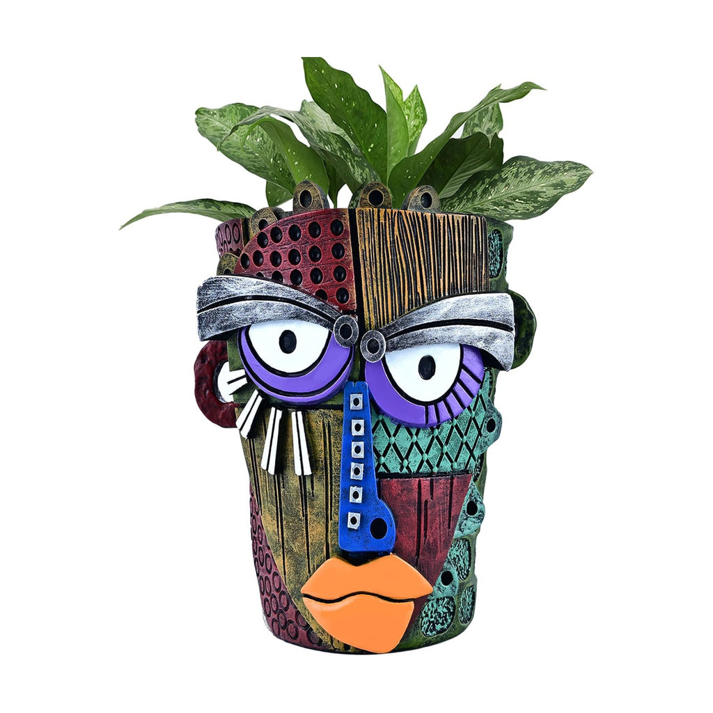 Midogaigai Abstract Face Planter Pots for Indoor Plants & Flowers Deco Gift | Funny Planter,Colorful Resin Flower Pots