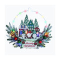 Christmas Rustic Wreath for Front Door, Artificial Xmas Wreath with Decorations and Lights, Indoor Outdoor Holiday Decor (Santa Gnome)