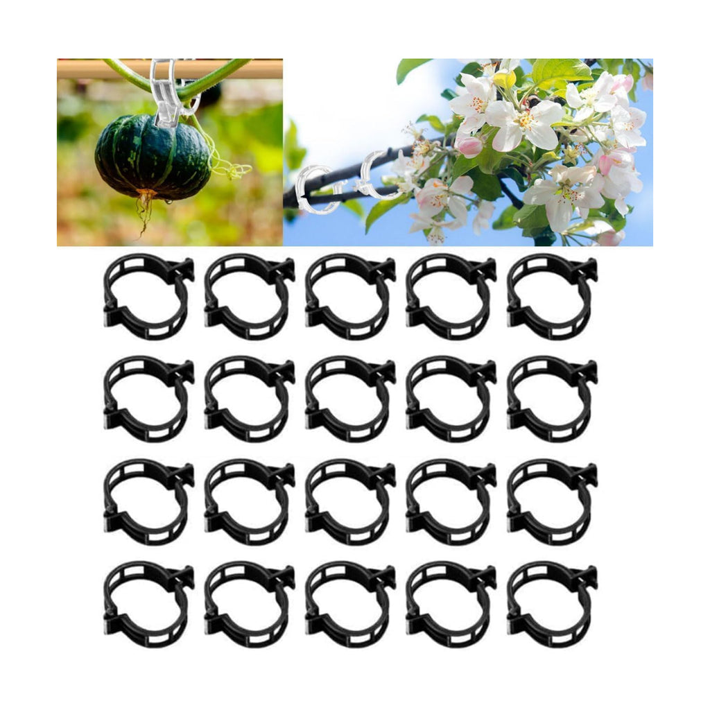 Plant Support Clips Reusable Garden Clips, Secured Plastic Plant Clips, Tomato Support Clips for String Trellis for Climbing Plants Outdoor Indoor Plant Flowers Stem Vine Fixing Clips (50, Black)