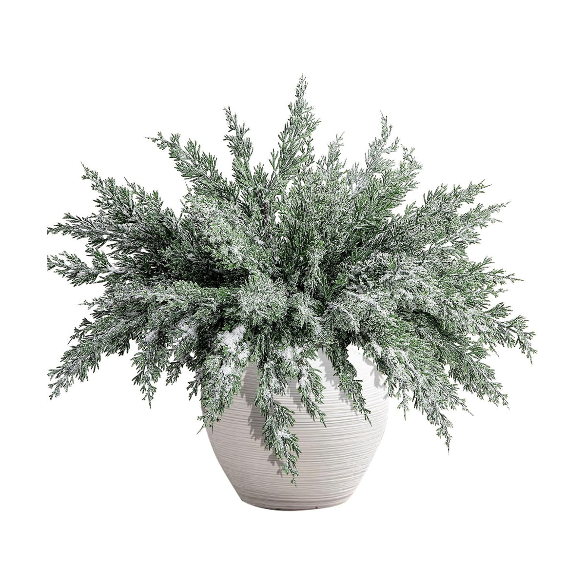 10 Pcs Artificial Christmas Snow Pine Branches Faux Xmas Decoration Sprigs