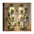 Plant Stand Indoor with Grow Light - 2 Pack Lighted Large Plant Shelf Tall