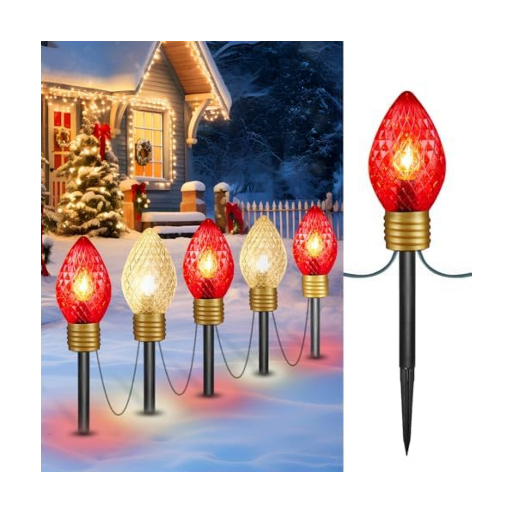 Strawberry Jumbo C9 Christmas Pathway Lights Outdoor, 8.5 FT 5 LED