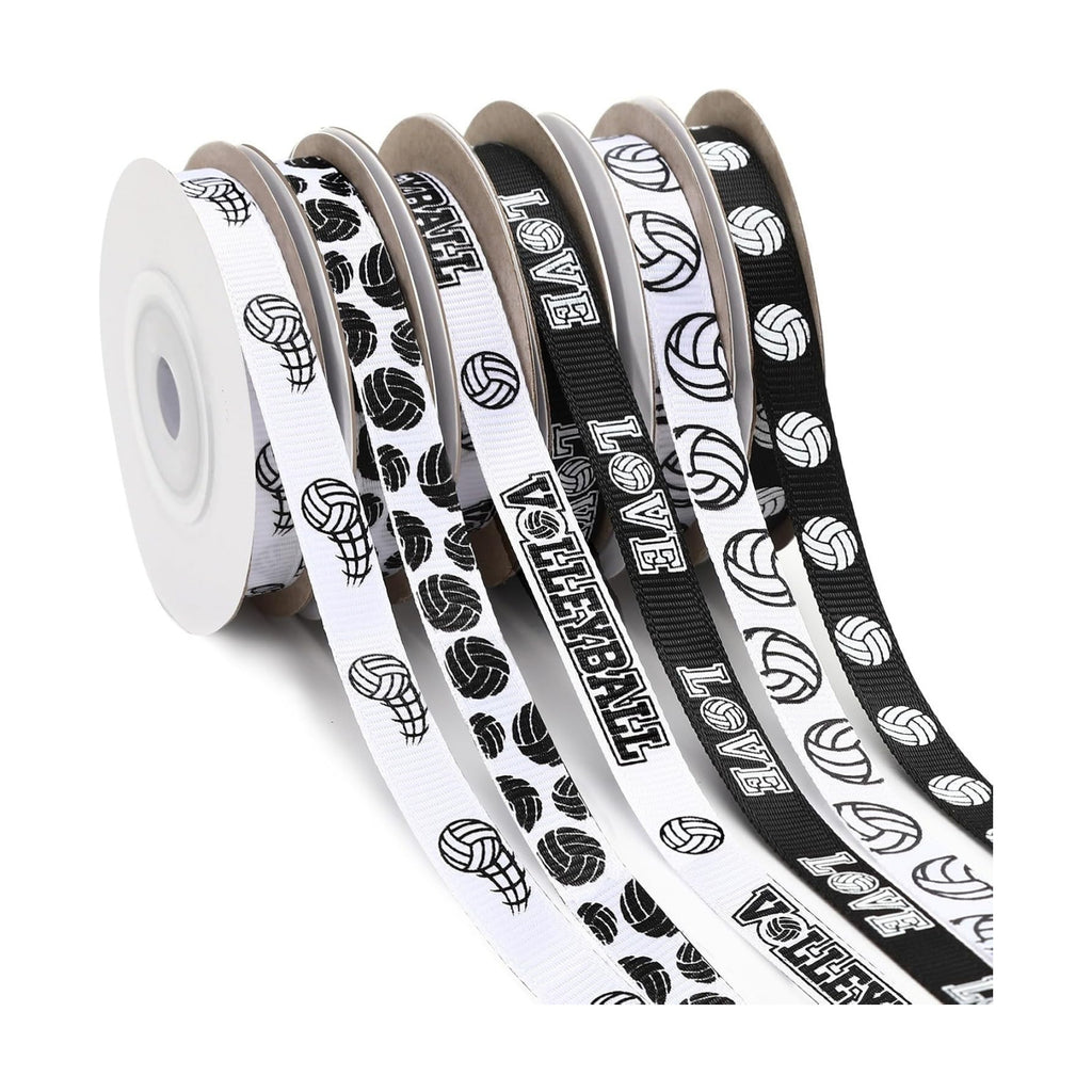 DECYOOL Volleyball Ribbons, 6 Rolls 60 Yards Sports Theme Grosgrain Ribbons