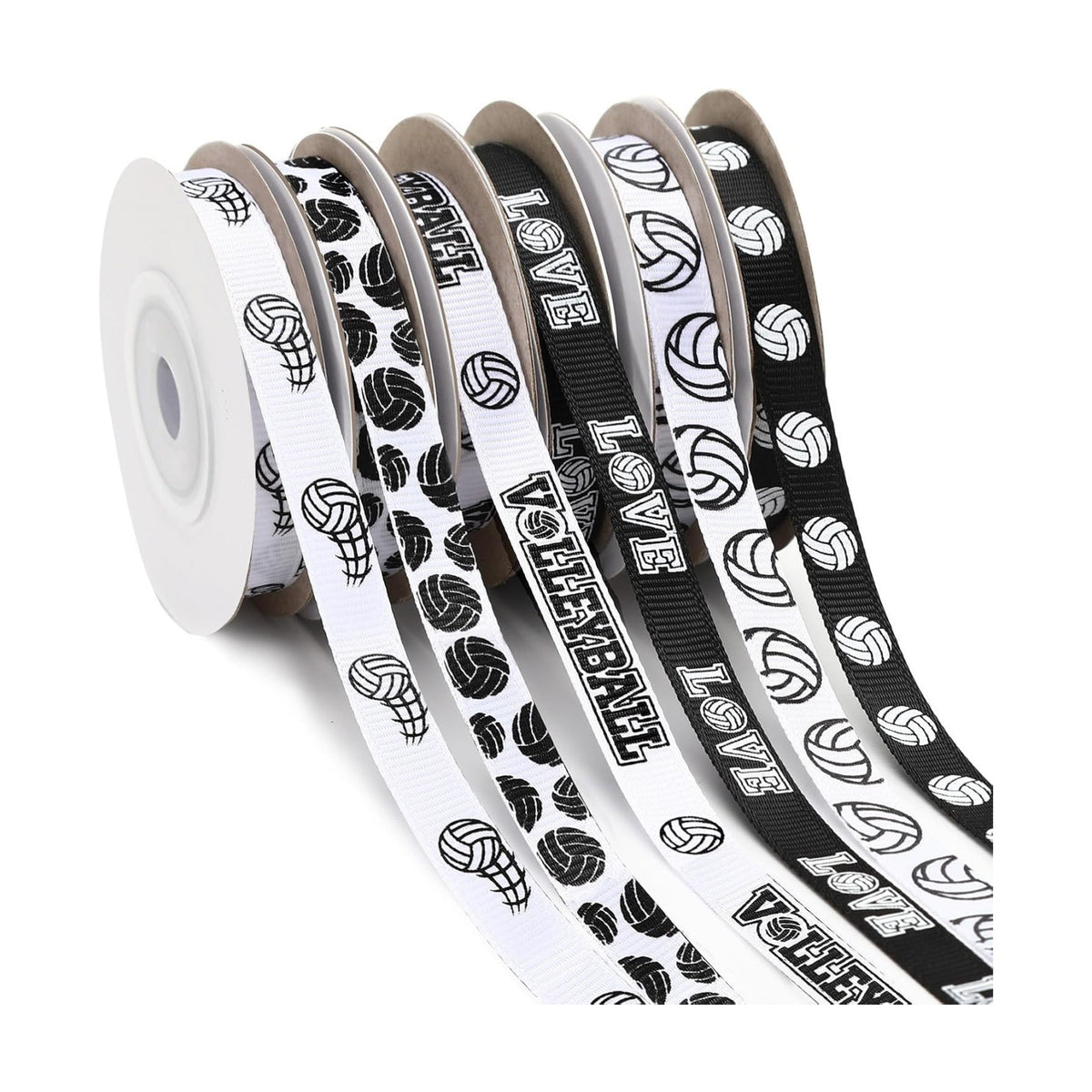 DECYOOL Volleyball Ribbons, 6 Rolls 60 Yards Sports Theme Grosgrain Ribbons