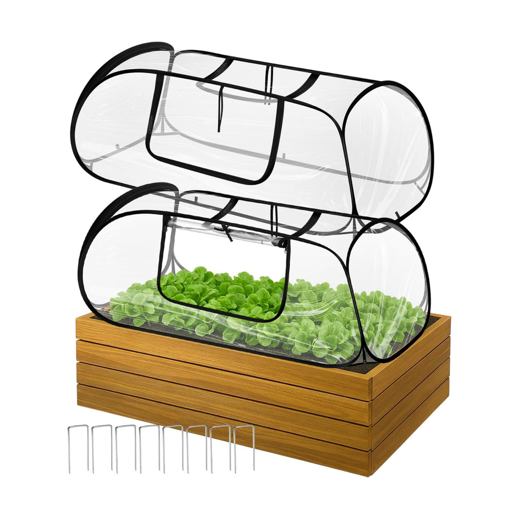 Garden Covers for Raised Bed Foldable Clear PVC Greenhouse for Freeze Protection Row Plants Cover Accelerator with