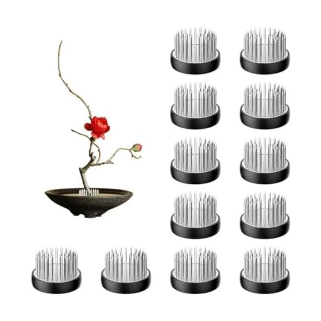 12Pcs Small Vase Flower Frogs, 1.34Inch, Silver