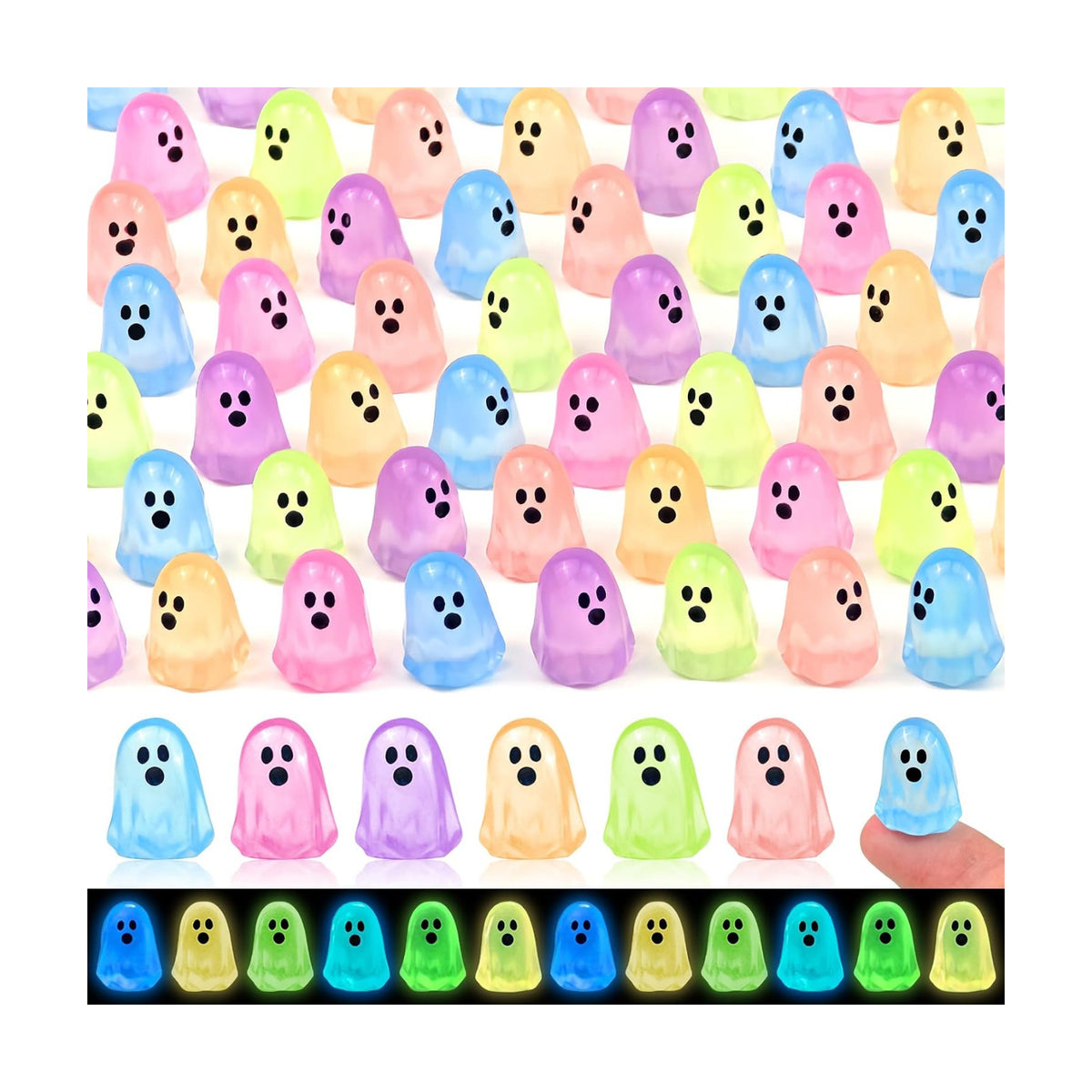 84 Pcs Halloween Luminous Mini Resin Ghost Figures Miniature Figurines