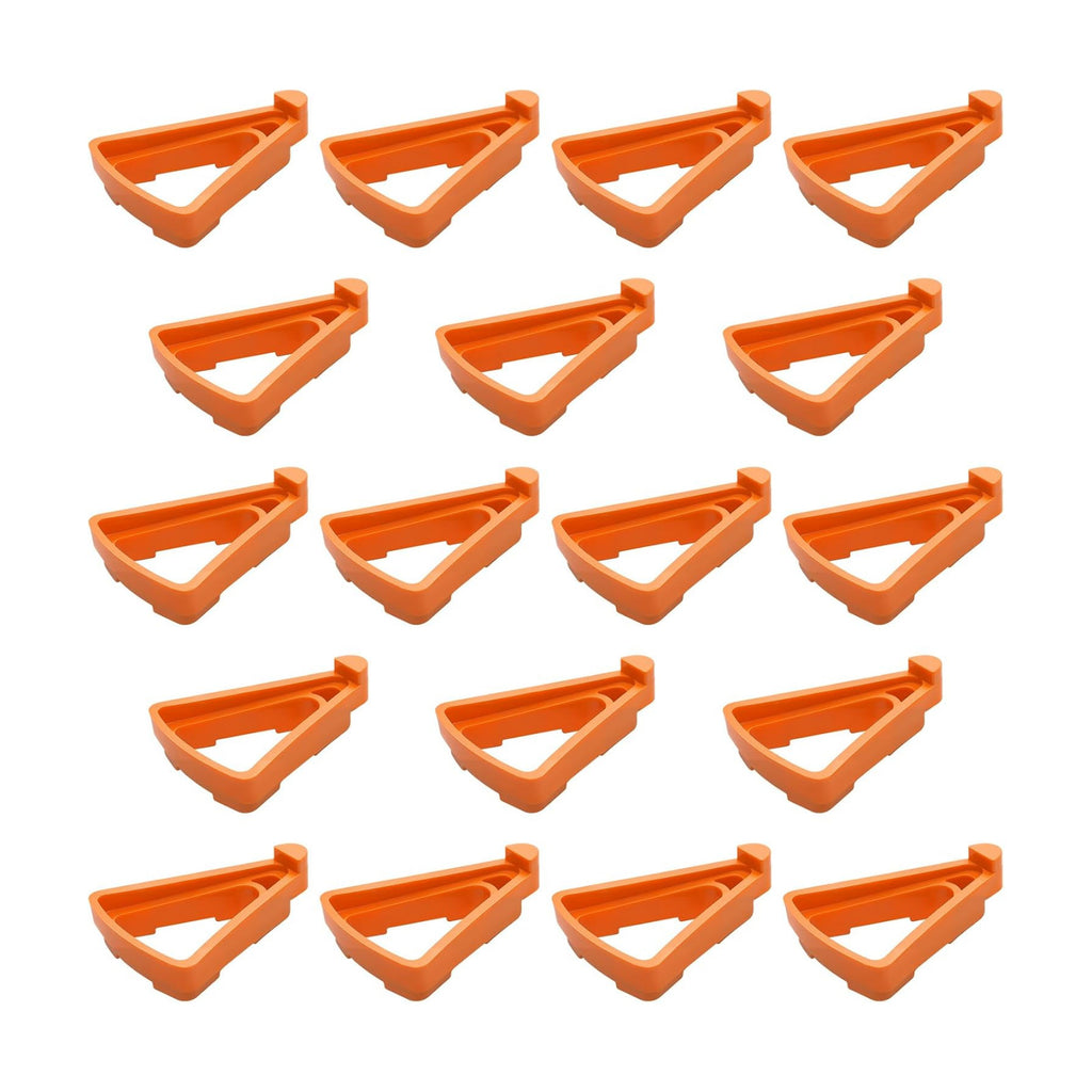 18 Pack Pot Feet for Outdoor Planters, 2.75x2.1x0.8 Inch Invisible Breathable Pot Stands Toes Lifters for Heavy Outdoor Plants, Airflow & Furniture Protection, Stackable Flower Feet Outside, Orange