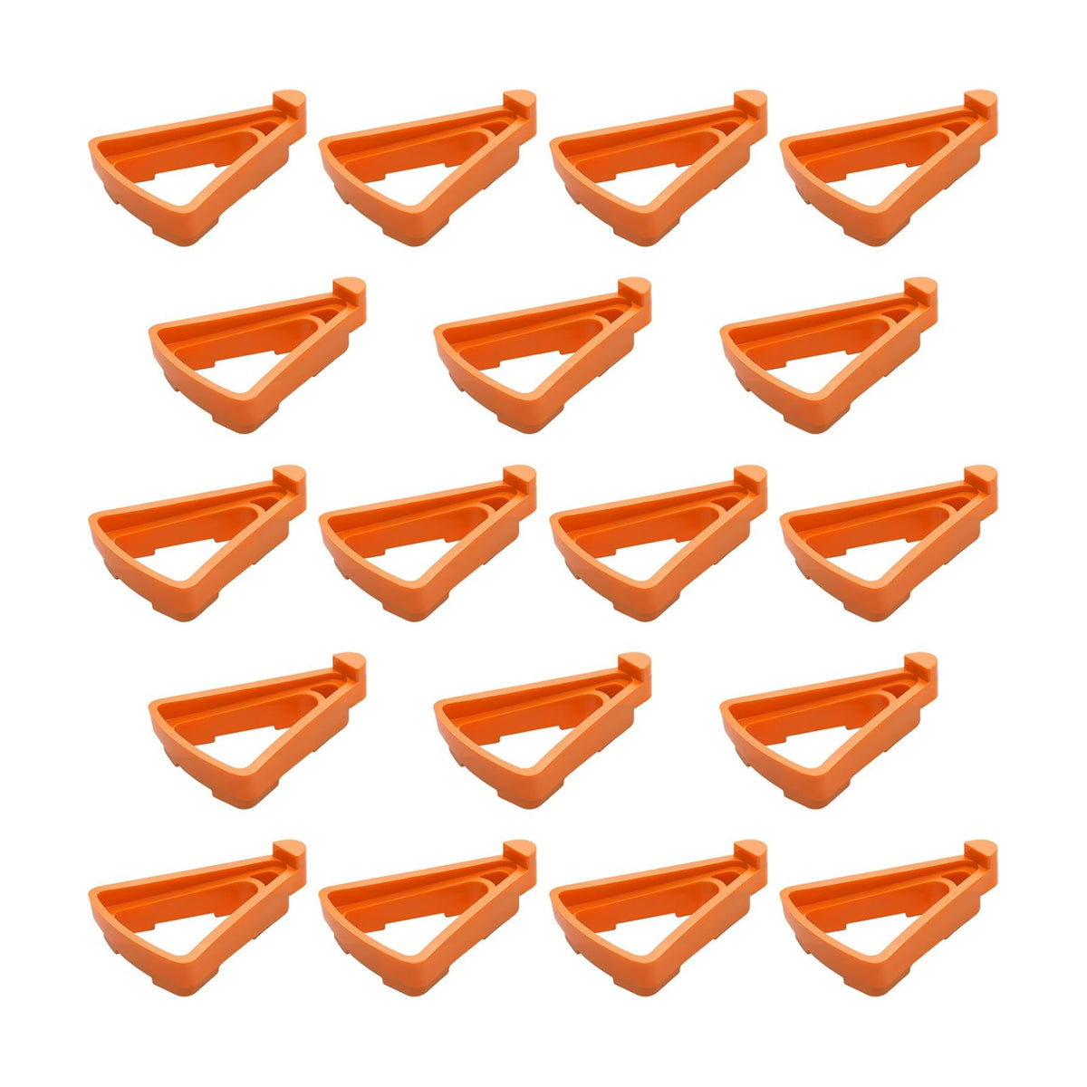 18 Pack Pot Feet for Outdoor Planters, 2.75x2.1x0.8 Inch Invisible Breathable Pot Stands Toes Lifters for Heavy Outdoor Plants, Airflow & Furniture Protection, Stackable Flower Feet Outside, Orange