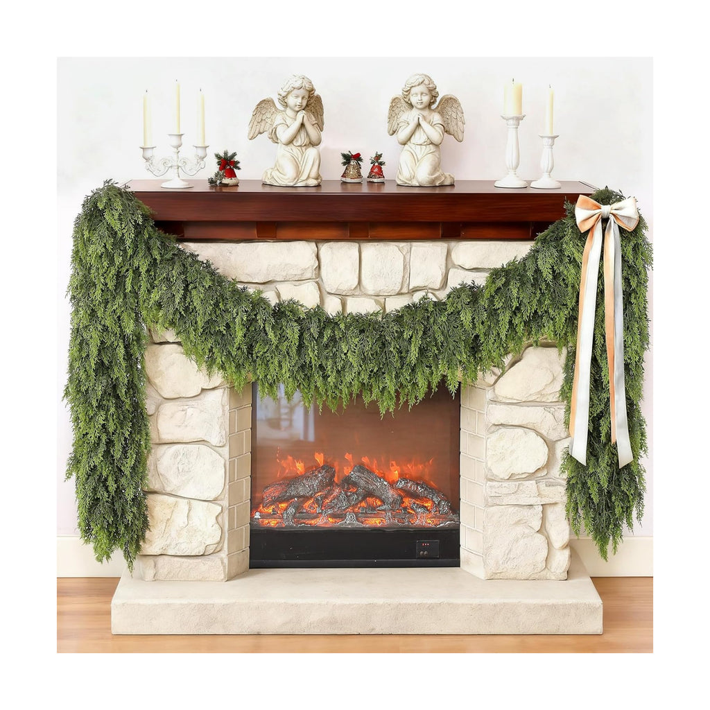 6FT 1Pcs Artificial Christmas Cedar Garlands for Home Fireplace Decoration