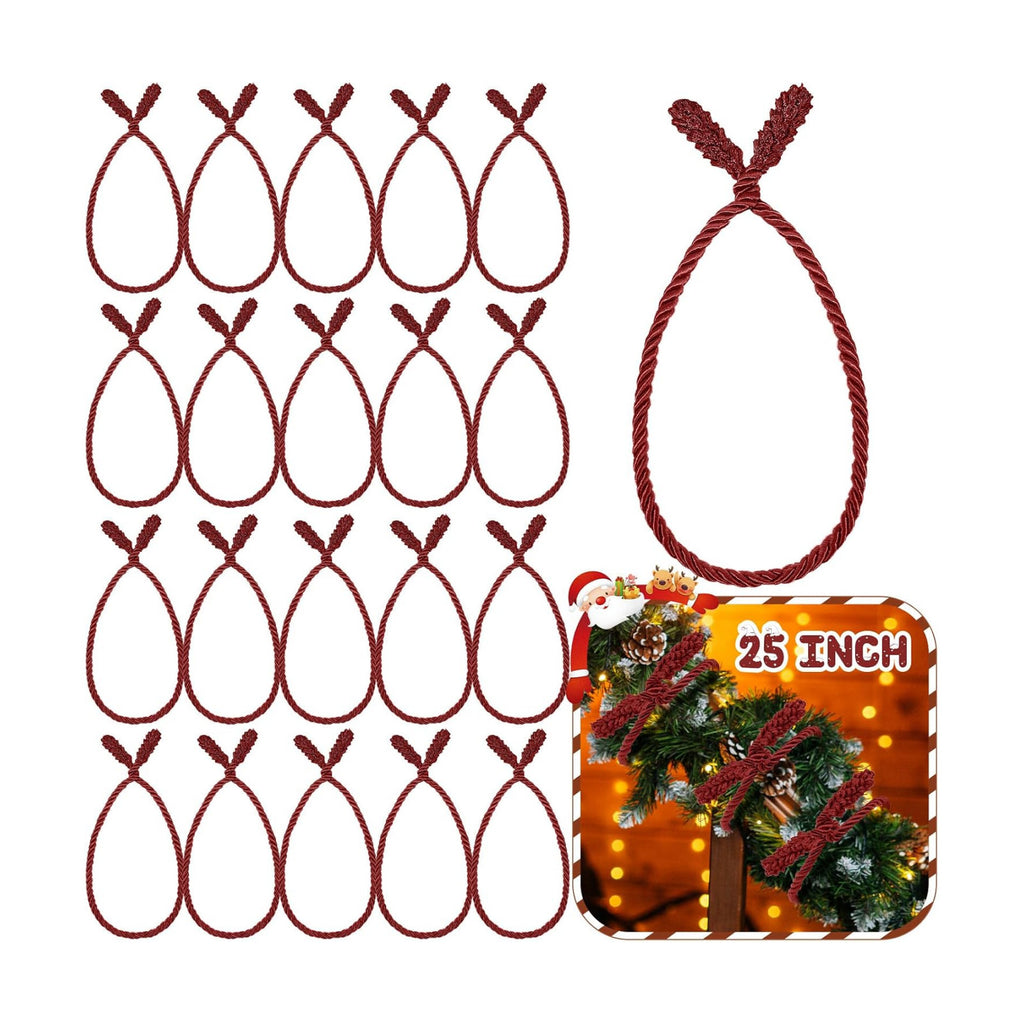 Zhengmy 20 Pcs 25 Inch Extra Long Christmas Garland Ties Christmas Decorative Twist Ties for Banister Reusable Flexible Twist for Holiday Xmas Home Decorations Craft Wrapping (Burgundy)