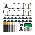 MIXC 1/4" 100Ft Drip Irrigation System for Garden with 16pcs 360°Adjustable Brass Nozzles & Bendable Rod,Upgraded