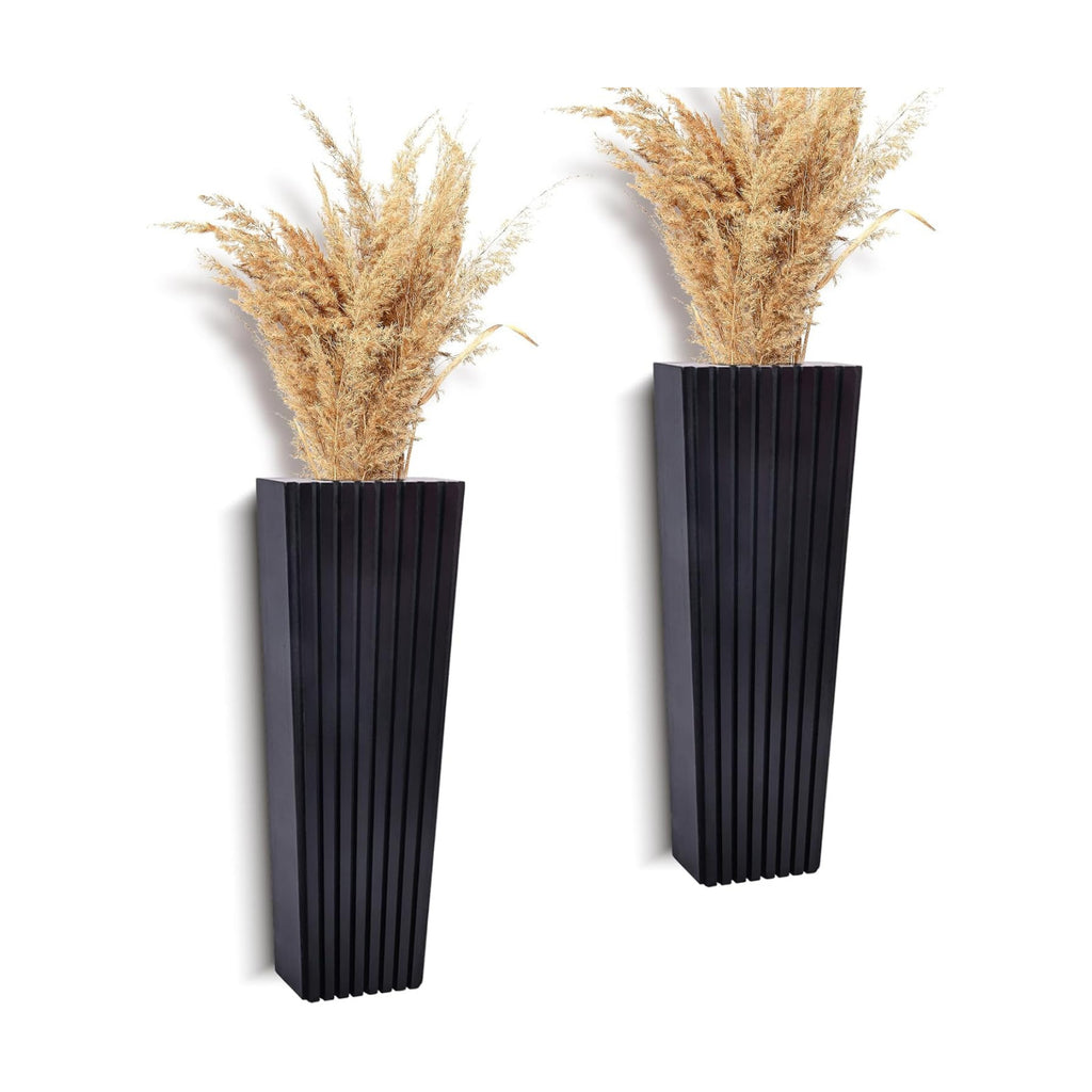 2PCS Wood Wall Planter for Indoor Plants, Wooden Hanging Planter for Dried Flowers and Artificial Greenery