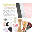 Majreey Floral Wrapping Paper Kit, 80Sheet Waterproof Floral Paper, 3Rolls Ribbon for Flower Bouquet, 2Rolls Transparent Tape,100Pcs Flower Pins, 48Pcs 3D Butterflies, 9Pcs Crowns (Flower-5)