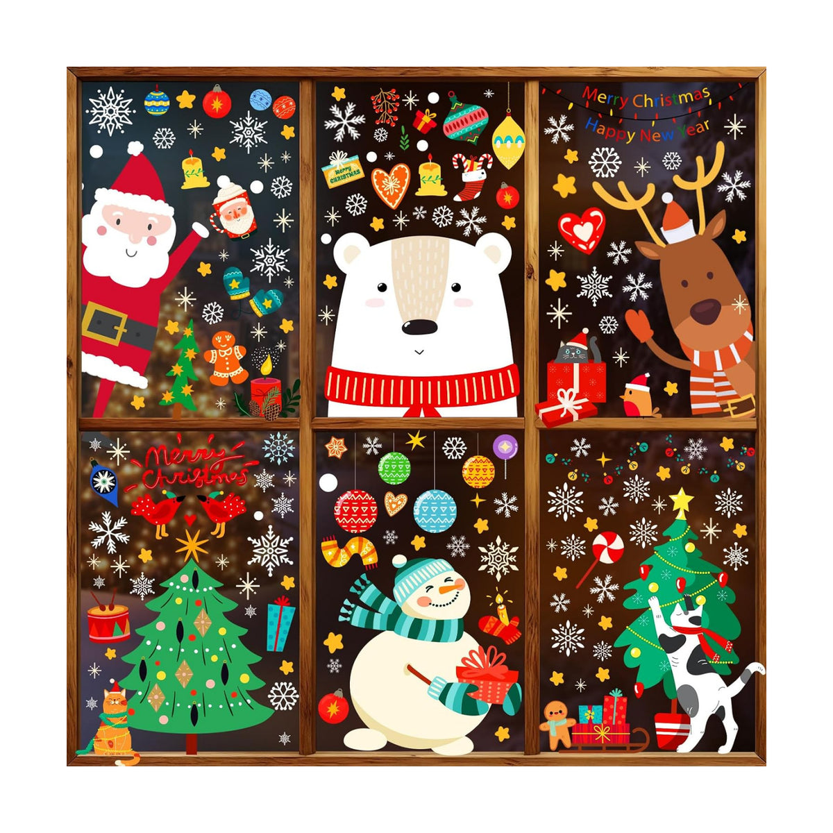 Christmas Window Clings for Glass Windows, Stickers for Window Decorations