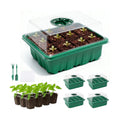 5 Packs Seed Starter Tray with Humidity Dome, Seed Starter Kit with Transparent Drain Hole Base Indoor Greenhouse Mini Propagator for Seeds Growing Starting(60 Cell Trays, Green)