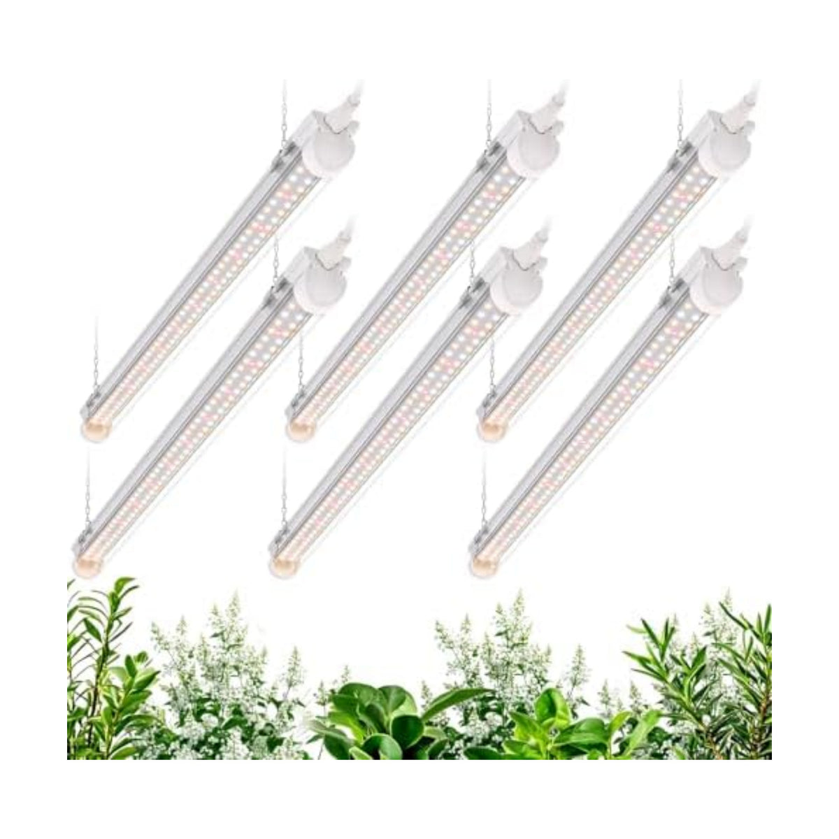 Bstrip 2ft Grow Light for Indoor Plants, 6-Pack Full Spectrum LED Strips