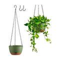 Set of 2-8 Inch Hanging Planters for Indoor Outdoor Plants | Self-Watering Hanging Flower Pots with Drainage Hole &