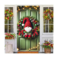BlissYard Christmas Door Cover Gnome Ornaments 35x71 Inch Polyester