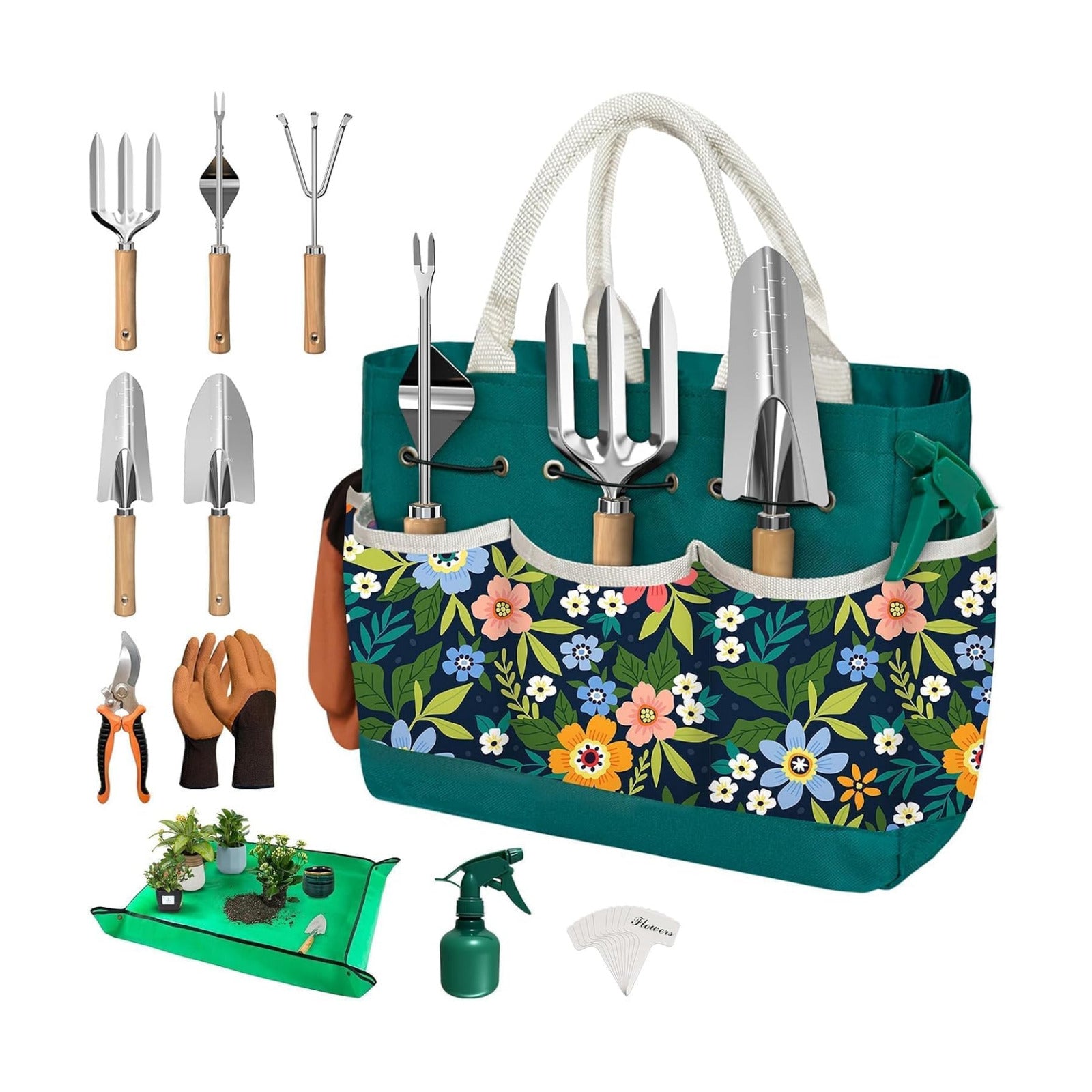 22Pcs Gardening Tools Set for Women Heavy Duty Garden Hand Tools Kit Birthday Gifts for Mom Wife Grandma Beginner