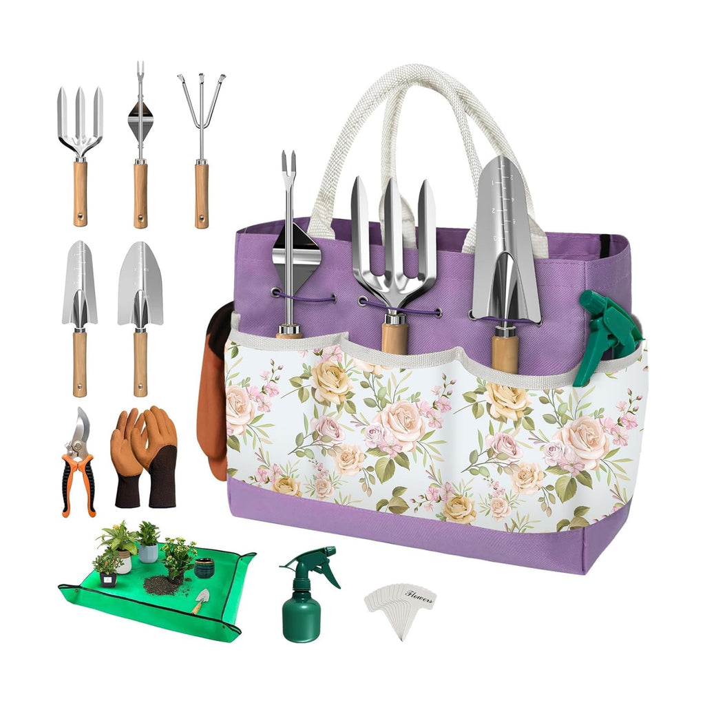 22Pcs Gardening Tools Set for Women Heavy Duty Garden Hand Tool Kit,Birthday Gifts for Mom Wife Grandma Beginner
