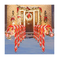 DAMEING 10 Pack 21in Christmas Candy Cane Lights, Pathway Lights Waterproof Christmas Decorations Outdoor 8 Lighting Modes with Buttom Control for Party Patio Landscape Garden Lawn Yard Decor, Red