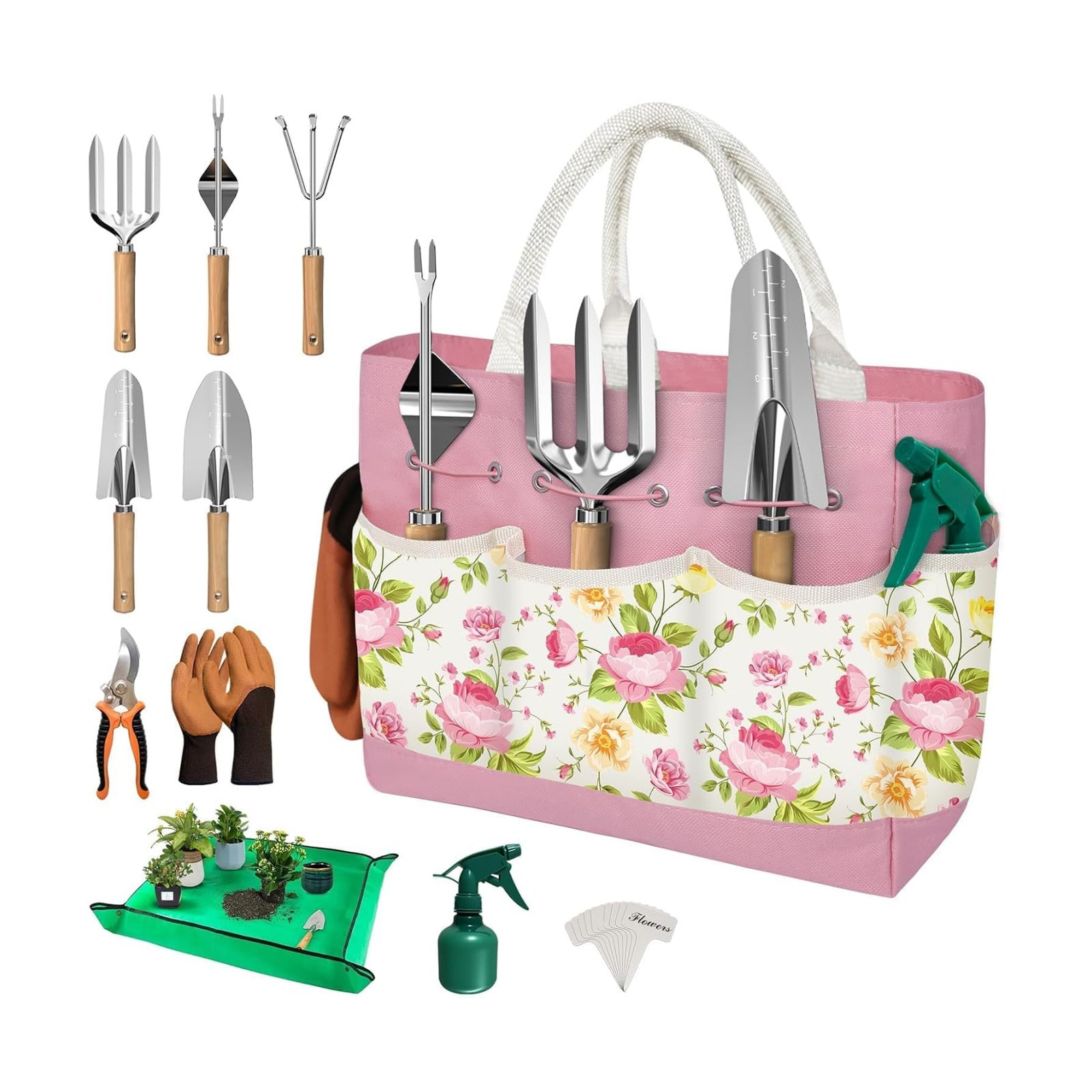 22PCS Garden Tools Set for Women,Birthday Gifts for Mom Wife Grandma,Heavy Duty Hand Tool Kit Gardening Supplies