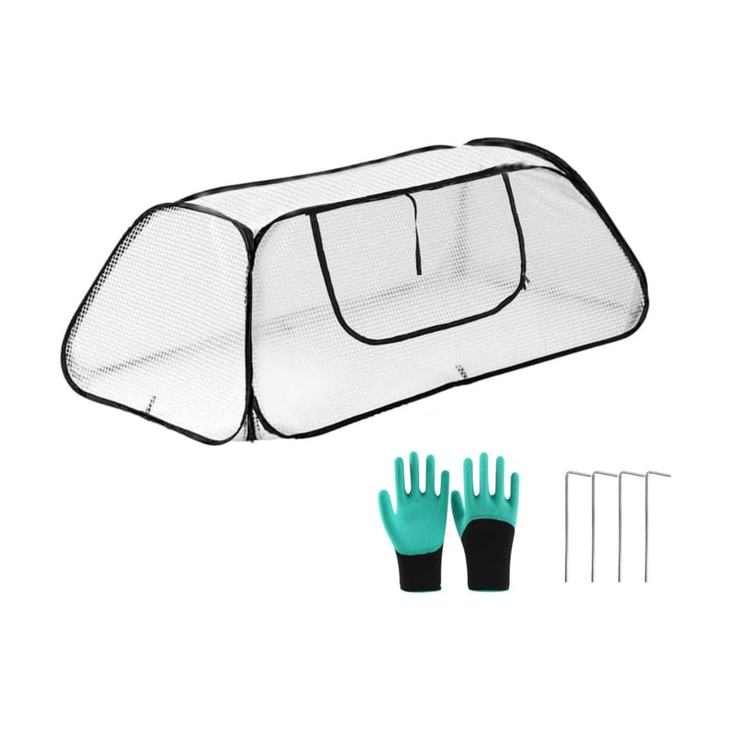 Verveens Pop Up Garden Row Cover, 45x22x16 for Raised Beds | Fine Mesh Protects Veggies & Seedlings, Blocks Birds &
