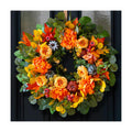 24 Inch Harvest Fall Wreaths for Front Door Outside with Orange Peony
