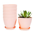 7 Inch Large Plant Pots, 6 Pack Flower Pots with Drainage Hole and Tray Saucer Plastic Plant Pot for Outdoor Indoor