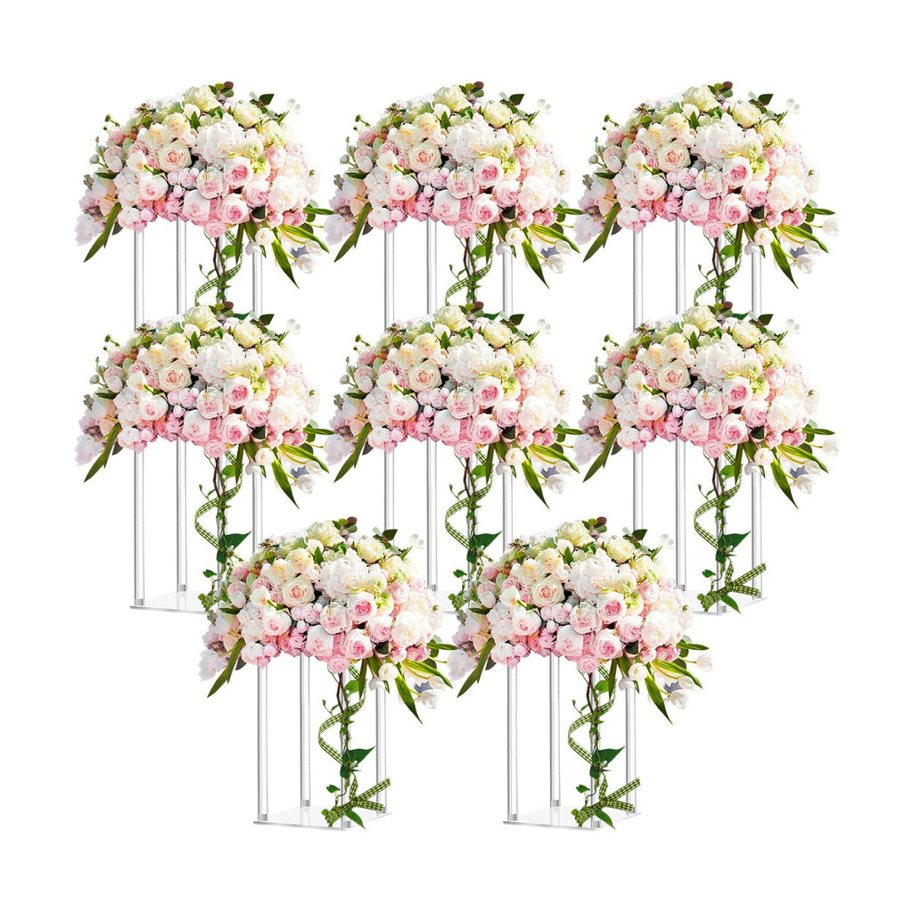 Geetery 8 Pieces Acrylic Wedding Centerpieces Flower Stand, 12 Inch