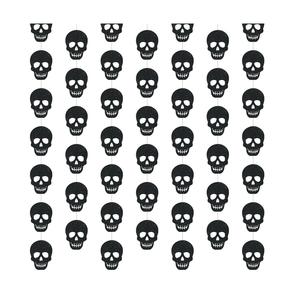 Xinnun 8 Pcs Halloween Gothic Birthday Decorations Black Skull Banners