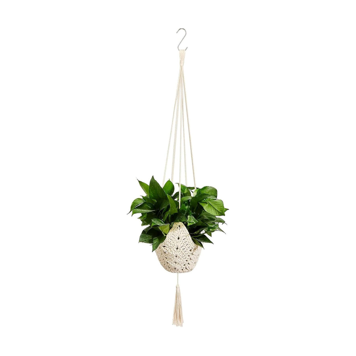 Shappy 1 Pack Boho Macrame Plant Hanger for Indoor