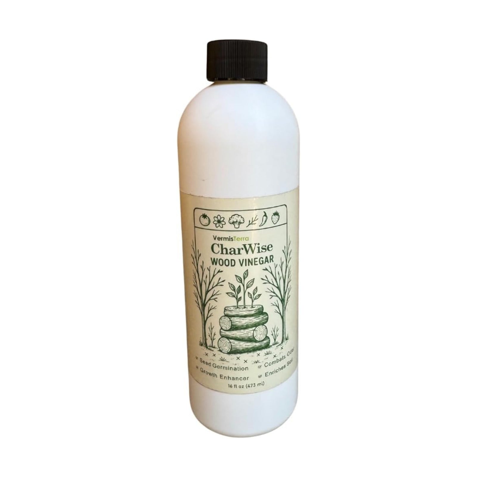 VermisTerra CharWise - 16 oz Wood Vinegar Biostimulant - Seed Germination, Enriches Soil, Growth Enhancer, Combats