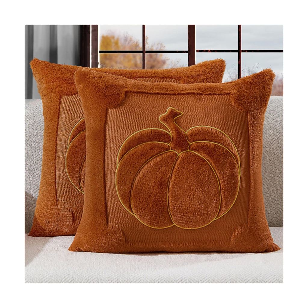 Allorry Fall Pillow Covers 18x18 Rust Pumpkin Fall Home Decor PT009C18