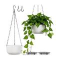 10 Inch White Hanging Planters for Outdoor Indoor Plants - Set of 2 | Self-Watering Hanging lant Pots with Internal