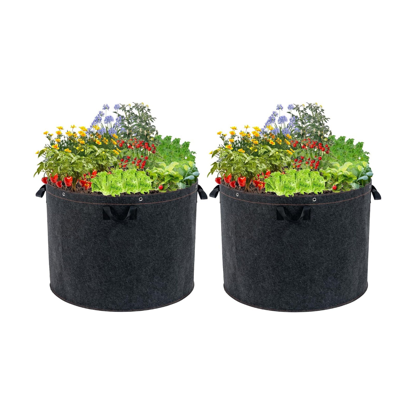 50 Gallon Grow Bags, 2 Pack Thickened Aeration Large Fabric Pots with Handles 29''×21'', Heavy Duty Planting Bags for