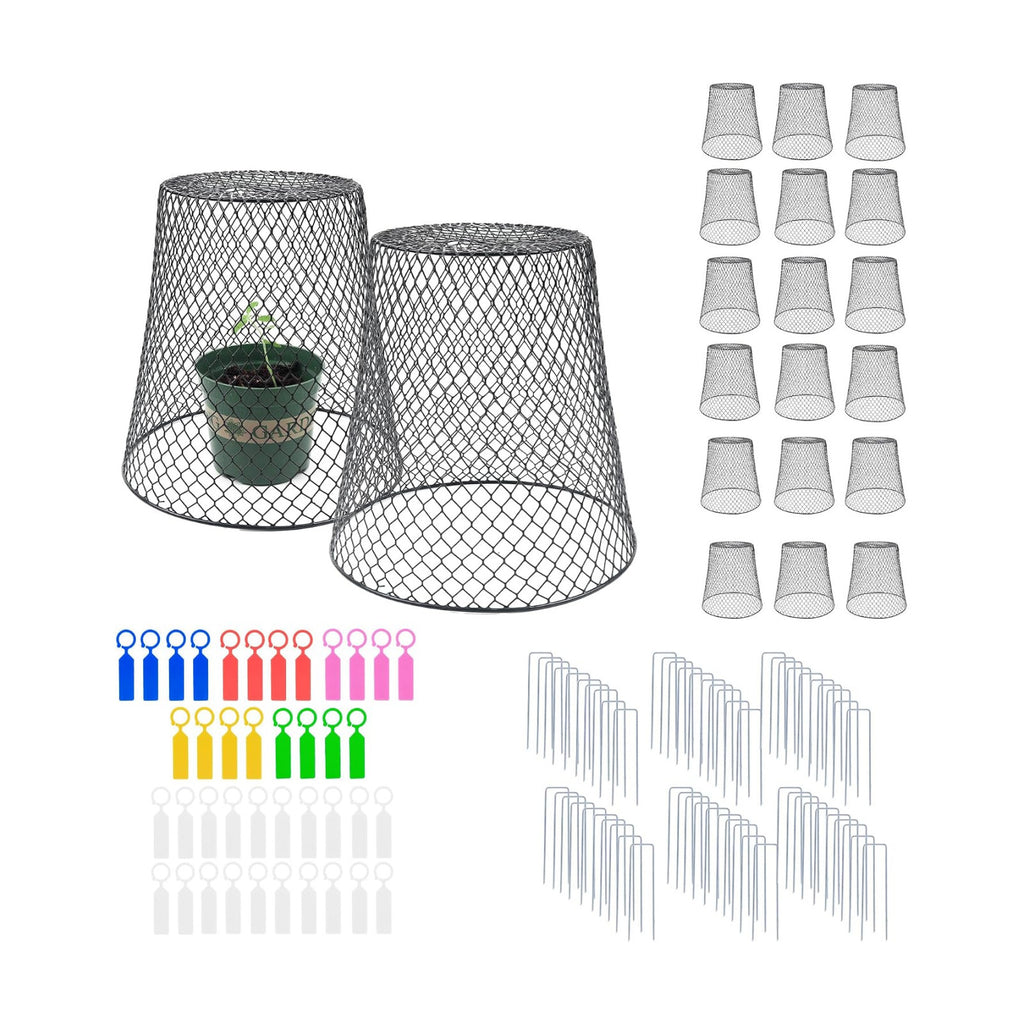 20 Pack 9.2x9.2 Inch Chicken Wire Cloche Plant Protectors from Animals | Plant Cages for Outdoor Plants Keep Rabbits