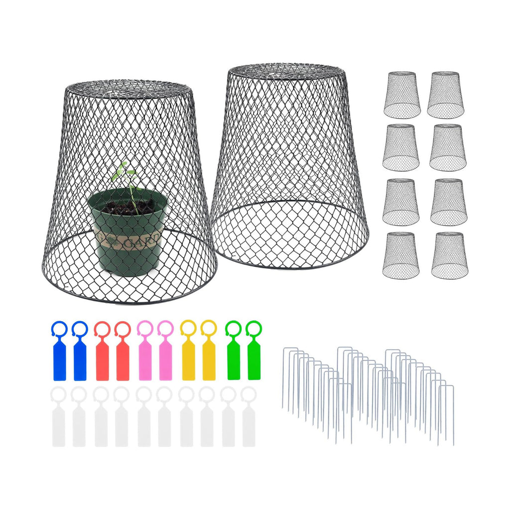 10 Pack 9.2 x 9.2 Inch Chicken Wire Cloche Plant Protectors from Animals | Plant Cages for Outdoor Plants Keep Rabbits