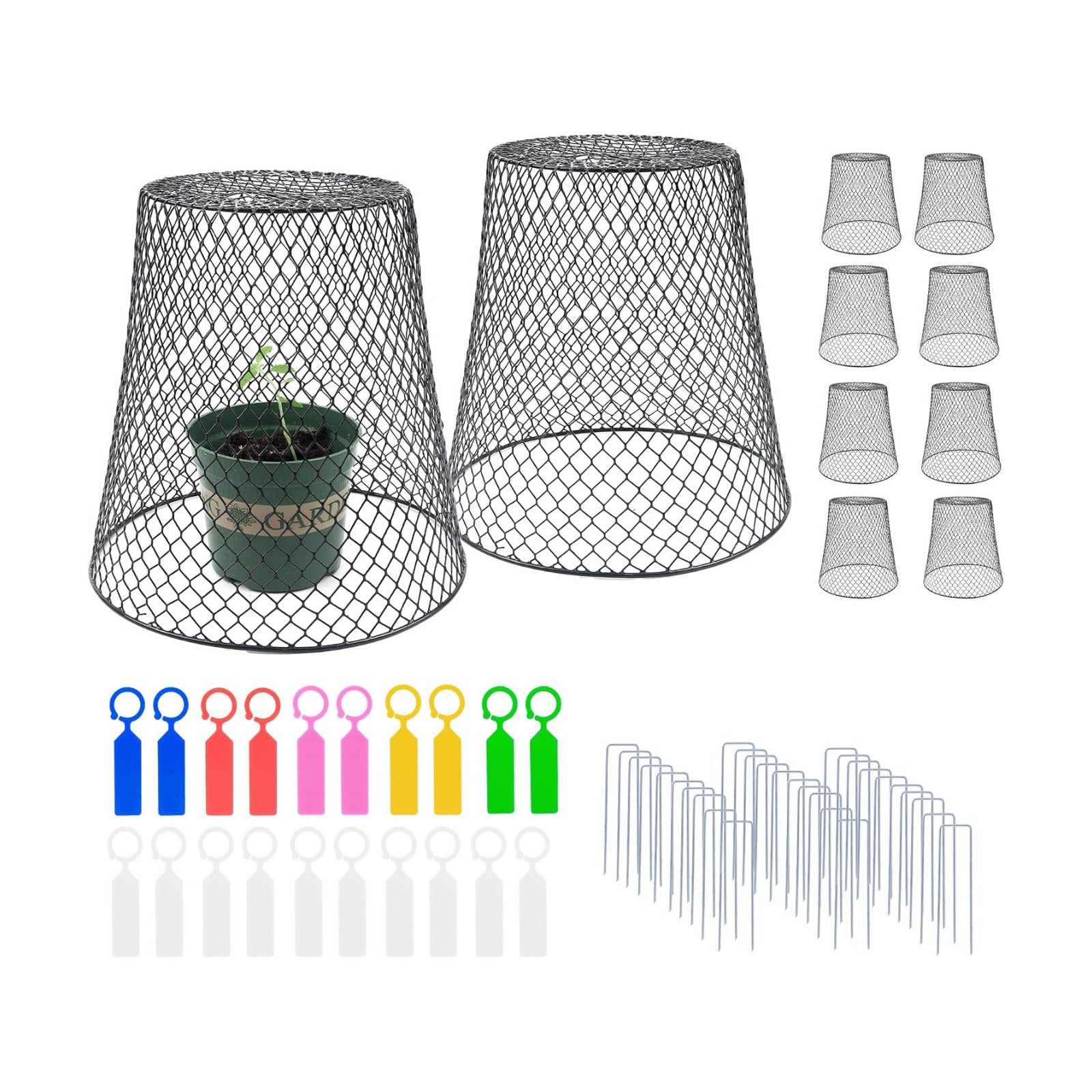 10 Pack 9.2 x 9.2 Inch Chicken Wire Cloche Plant Protectors from Animals | Plant Cages for Outdoor Plants Keep Rabbits