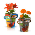 LemonRoad 2 Pcs Abstract Picasso Face Pots Head, Mexican Flower Pots with Drainage, Unique Decorative Head Plant for
