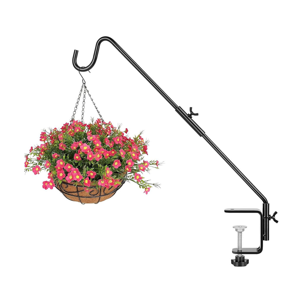 BOLITE Deck Hook, 20 Inch Bird Feeder Hanger for Hummingbird Feeders, Black