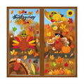 9 Sheets Thanksgiving Window Clings, 116PCS Thanksgiving Decorations Window Stickers, Turkey Decal Stickers with Cute Cones Nuts Maple Leaves Patterns for Fall Harvest Decorations Decor Accessories