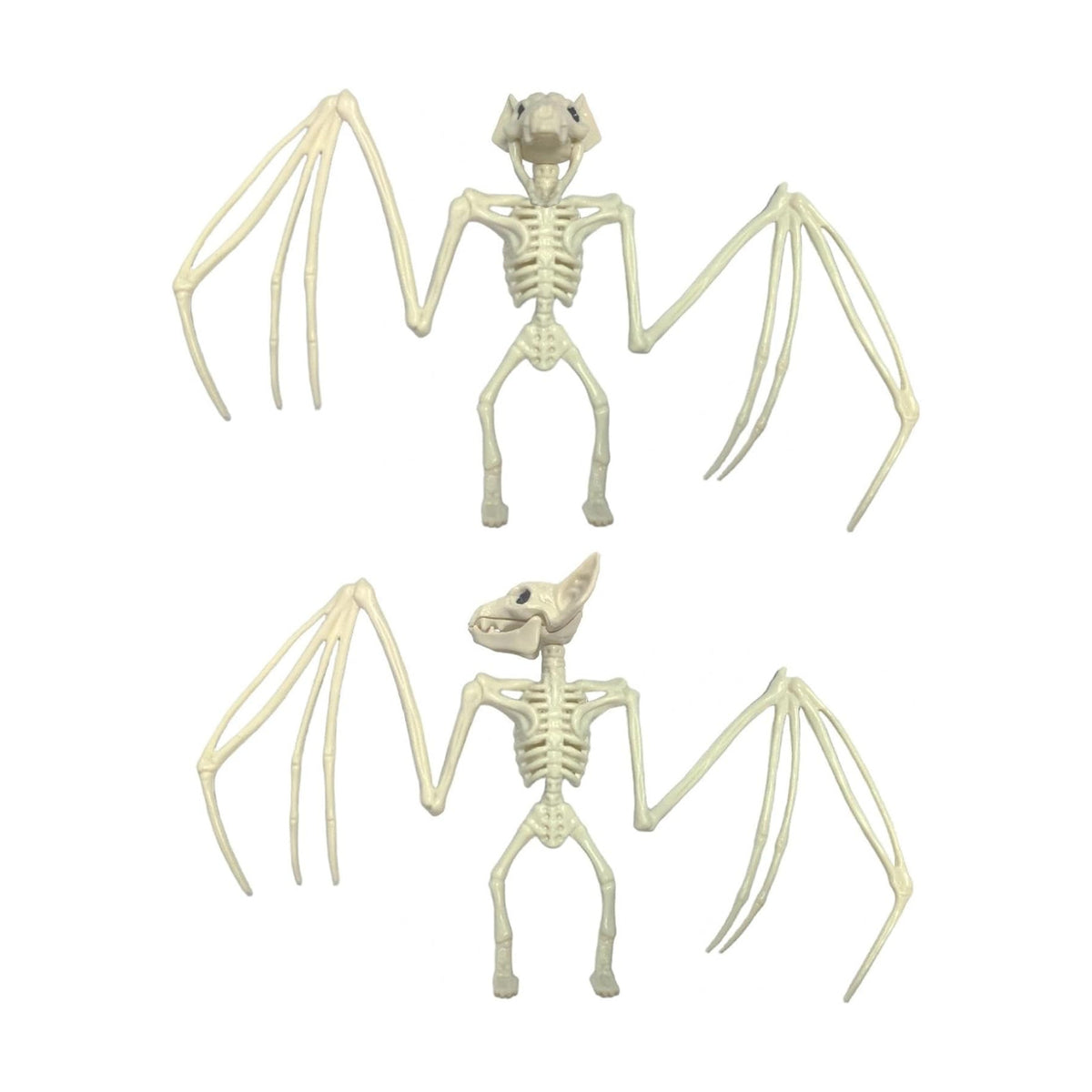 2 Pcs Bat Skeleton Halloween Decorations, Realistic Spooky Plastic Animal Bone for Yard Haunted House Party Table Decor