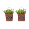 Farmhouse Wall Mount Metal Flower Pots Rustic Galvanized Bee Flower Holder Wall Hanging Pocket Planter for Indoor