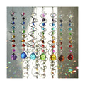 7 Pcs Crystal Gazing Ball Spiral Wind Spinner Suncatcher Garden Decor | Crystal Suncatcher Wind Spinner with Spiral