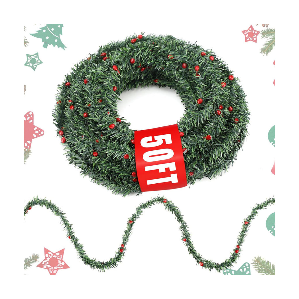 Jutom 50Ft Mini Garland for Crafts 1" Miniature Christmas Garland Strands